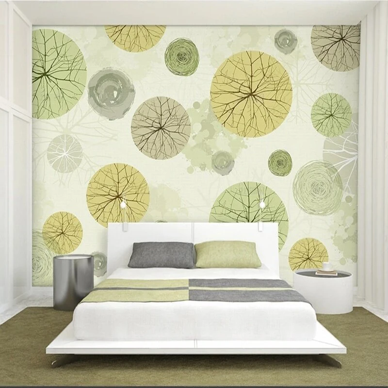 Beautiful modern retro fresh and simple mural TV luxurious home decoration bedroom background wall