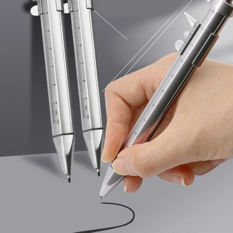 2 in 1 Vernier Caliper and Ballpoint Pen for Craftsmen and Students Measuring and Marking, 0-100mm Ballpoint Pen Gadget