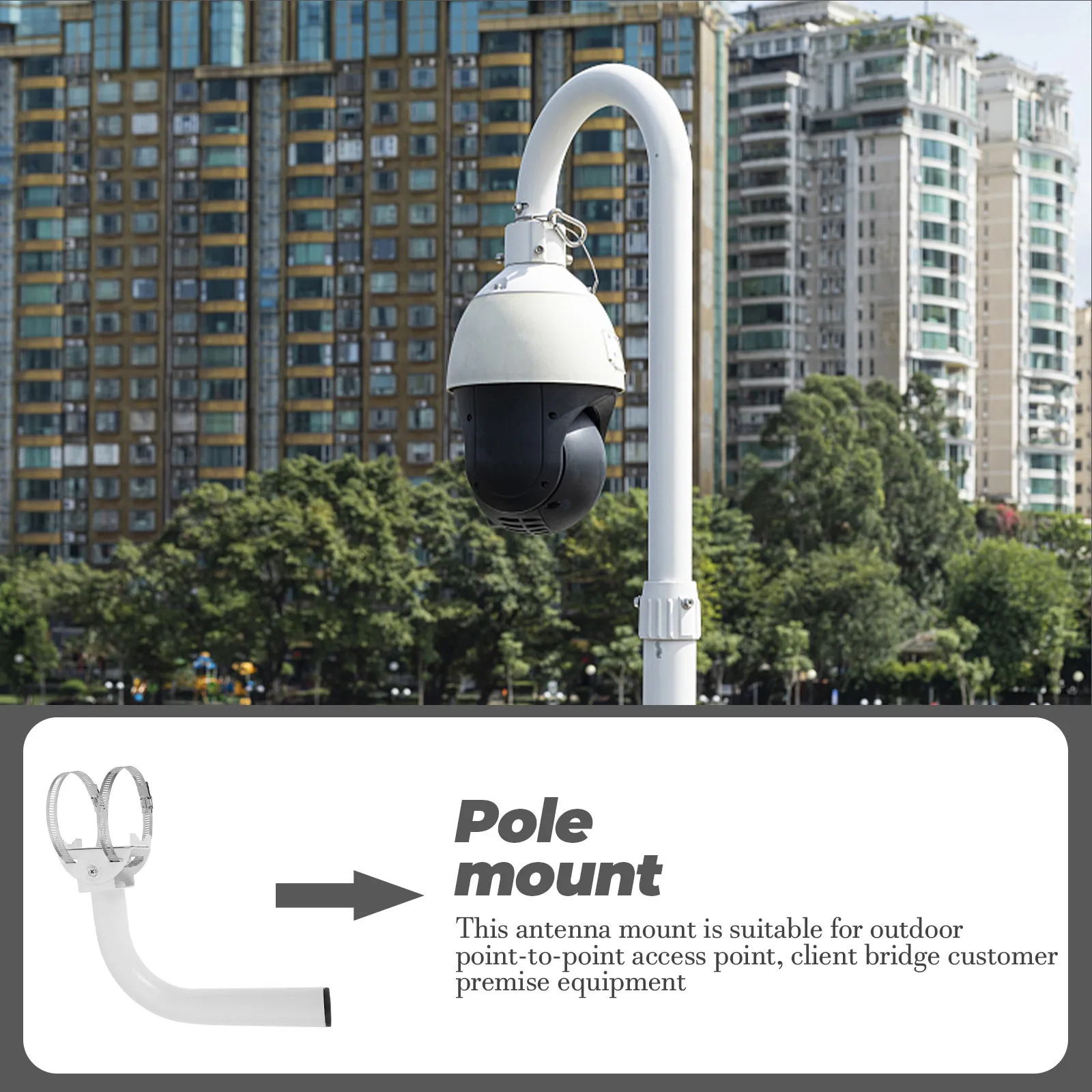 2Pcs Wireless Bridge Antenna Mounting Bracket Easy Installation Wall Mounted Outdoor Antenna Pole Mount Bracket Mount