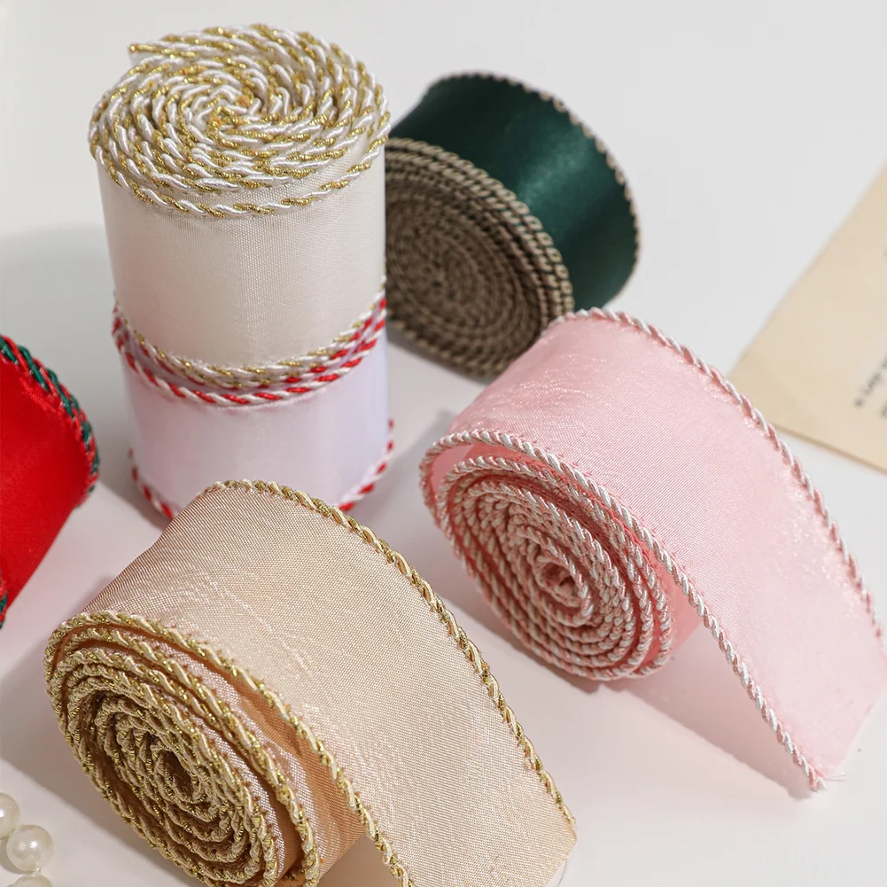 

3 5 см * 2 м рождественская атласная лента для упаковки подарков и декоративной тканевой ленты для изготовления бантов для праздничных праздничных поделок