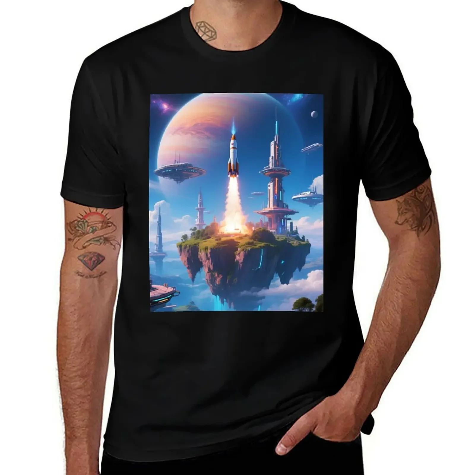 

Футболка Sky Island Launch Over the Giant, аниме-фигурки, одежда на день Святого Валентина, дешевая роскошная одежда для мужчин