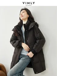 Vimly-Veste à Capuche Noire avec Fermeture Éclair pour Femme, Combinaison de Doudoune, Optique Chaude, Longue, Décontractée, Droite, Coupe-Vent, Vêtements Féminins, Hiver, 2023, 50618