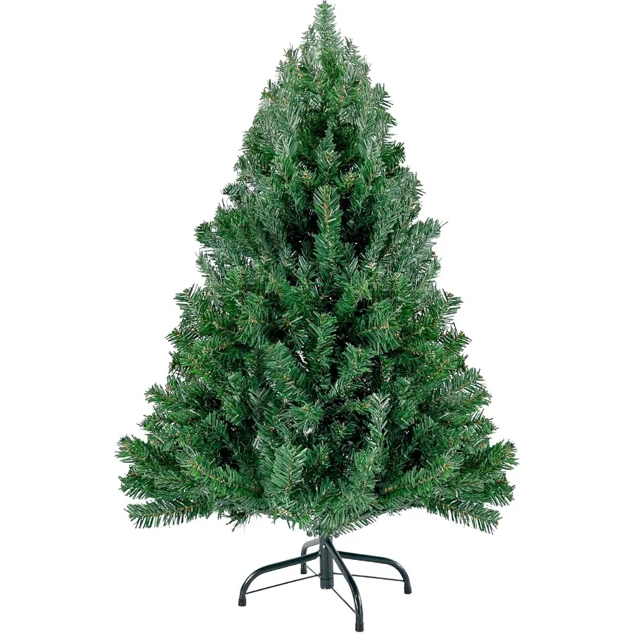 Árbol de Navidad verde de 4 pies, pequeño árbol de Navidad Artificial con bisagras de primera calidad para decoración de vacaciones en interiores, estilo abeto canadiense, Bodied completo