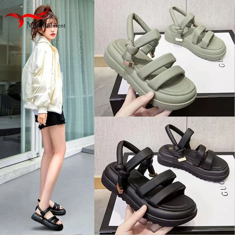 

Women Sandals 2023 Summer New Flat Platform Platform Sandals Women Casual Sports Thick-soled Slippers Women