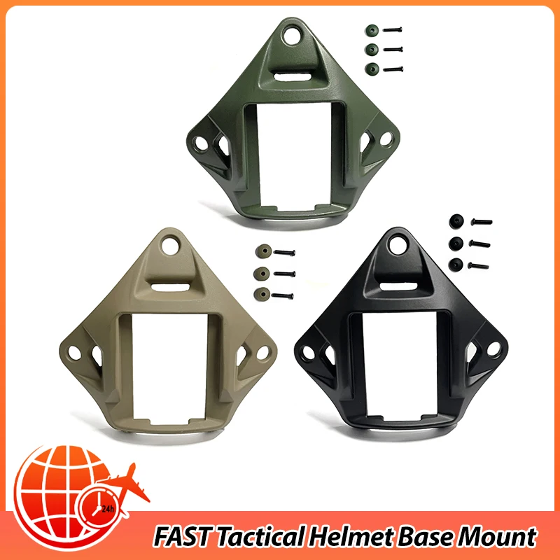 Tactics Helmet NVG Mount Base Adapter Shroud with 3-Hole Aluminum Alloy Helmet NVG Base for Marine Helmets NVG Mounting