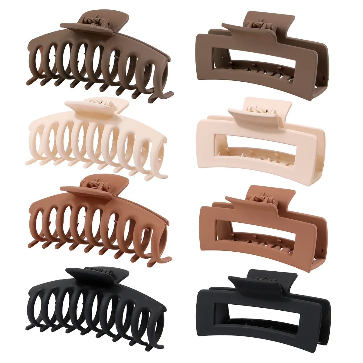 4/8Pcs/Set Women Vintage Plastic Hair Claws Hair Clips Headwear Large Claw Clip Crab Hairpin Fashion Hair Accessories Ornament