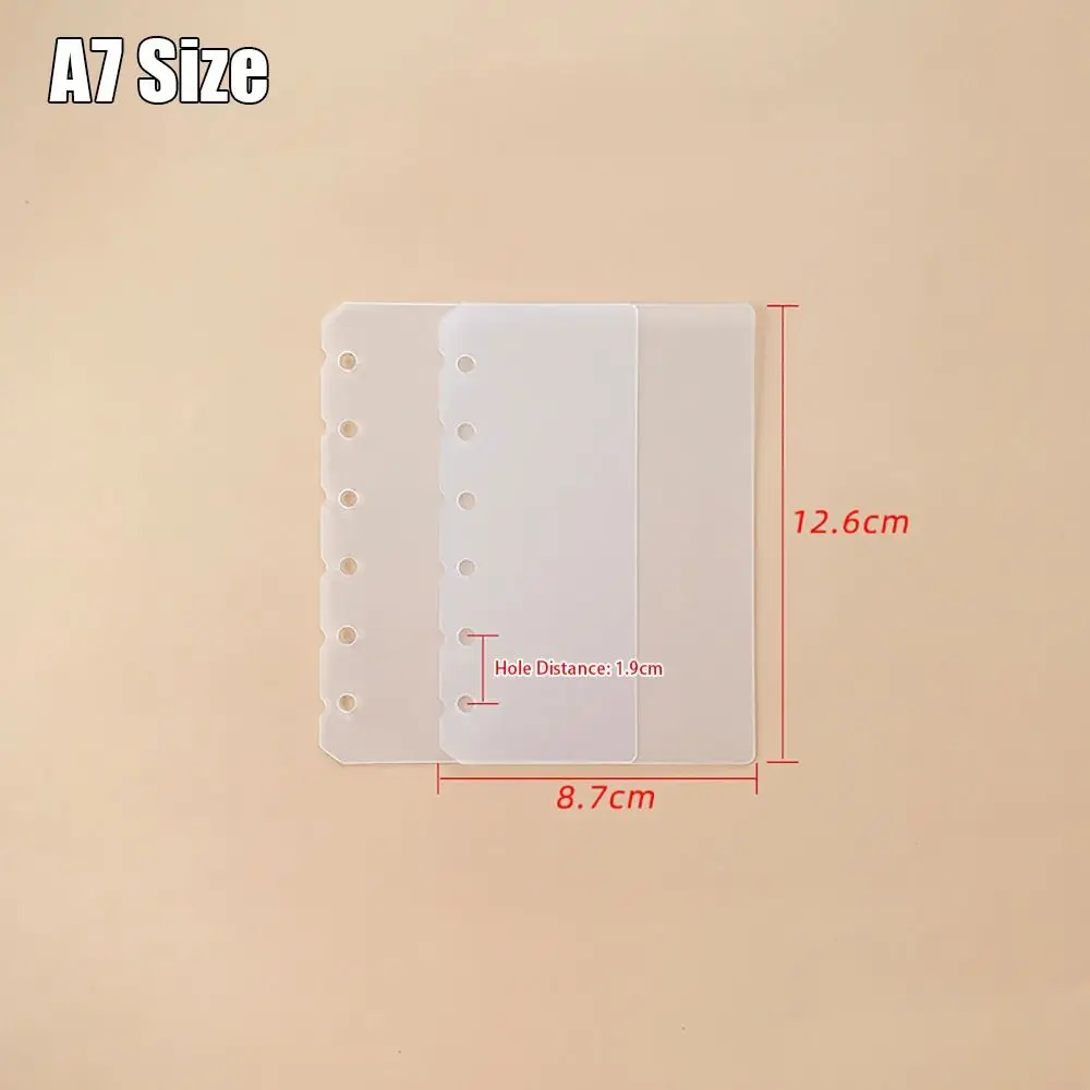 10 Stück A4 A5 A6 A7 Notizbuch-Trennblätter Matte Bürozubehörteile Innere Papiertrenner PP Universal Ordner Organizer Trennwände – Detail 3