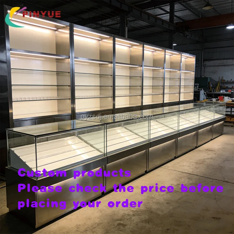 custom.Custom Stainless Steel Retail Cigar Shop Supplies Showroom Glass Display Cabinet Showcases Smoke Sh