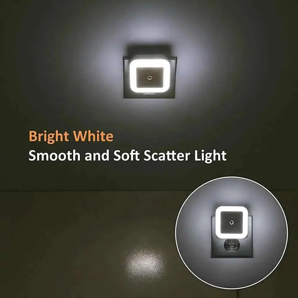Luce del sensore luce notturna a LED lampada da comodino intelligente per la stanza corridoio percorso wc illuminazione domestica luce bianca gialla C7X2