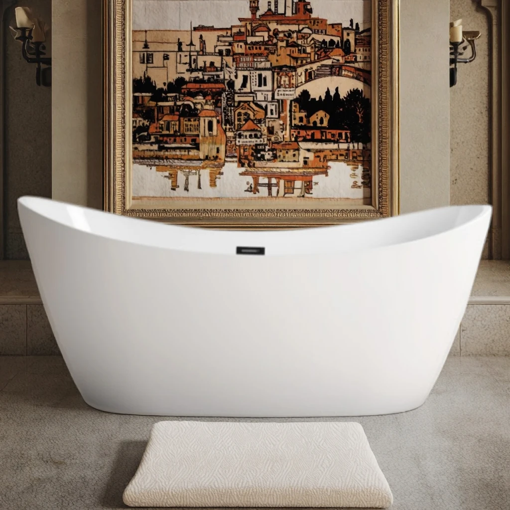Freestanding Bathtub, Scratch-resistant and Stain-resistant, Single Bath Bathtub, Suitable for Bathroom Hotels