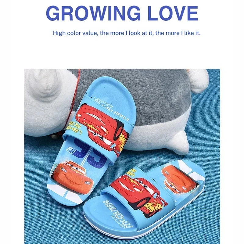 Disney Lightning McQueen Cartoon pantofole per bambini estate ragazzini interni uso domestico antiscivolo fondo morbido pantofole fresche 26-27