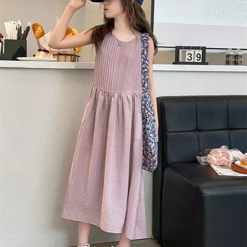 Sweet Casual Maxi Dress Girls Kids Romper Puffy Princess Girl Summer Suit Holiday Dresses 4 Year Old Clothes From 8 14 Years 5 6