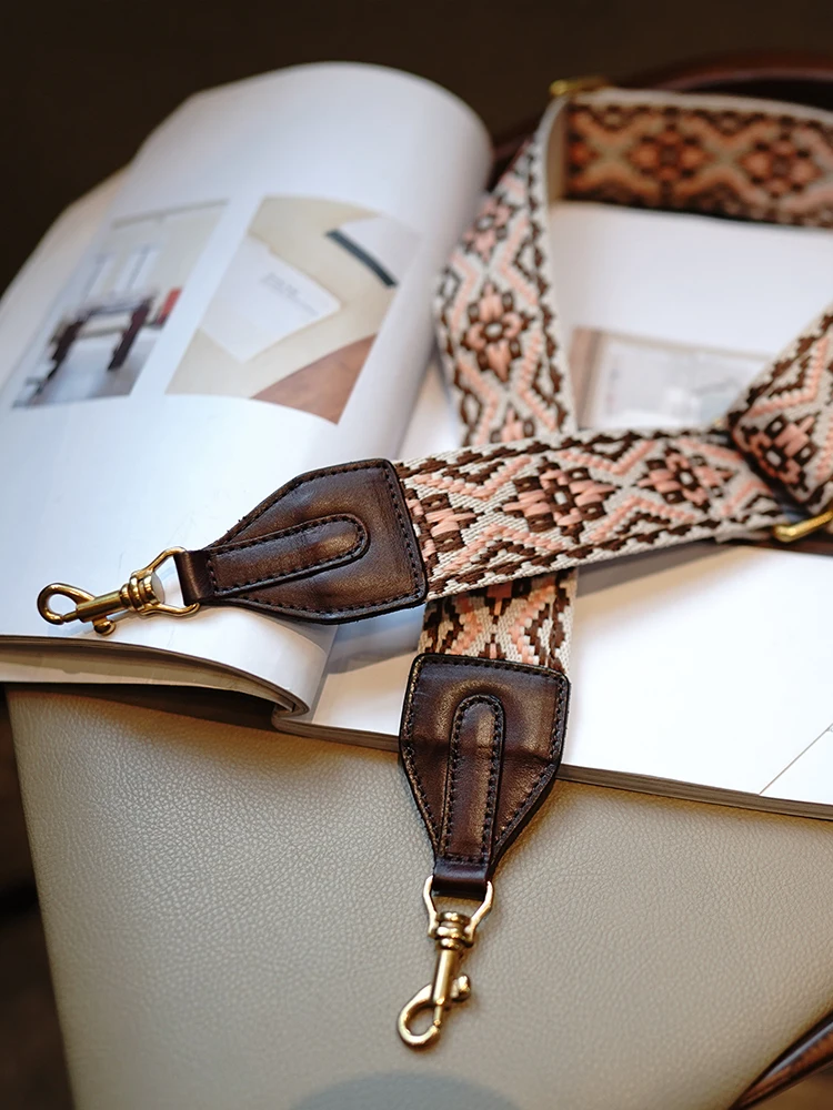 تخصيص العرقية نمط الرجعية قابل للتعديل القابلة للإزالة اللون محبوك أكياس واسعة حزام الكتف الملحقات تنورة الحمالة تنوعا