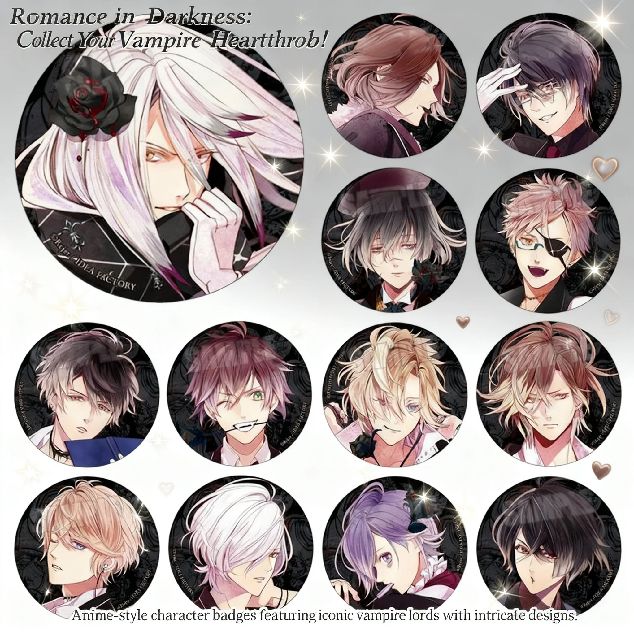

DIABOLIK LOVERS Anime Badge Devil Lovers Kino Tsukinami Kara Brooch Pin 13 Types Collection B