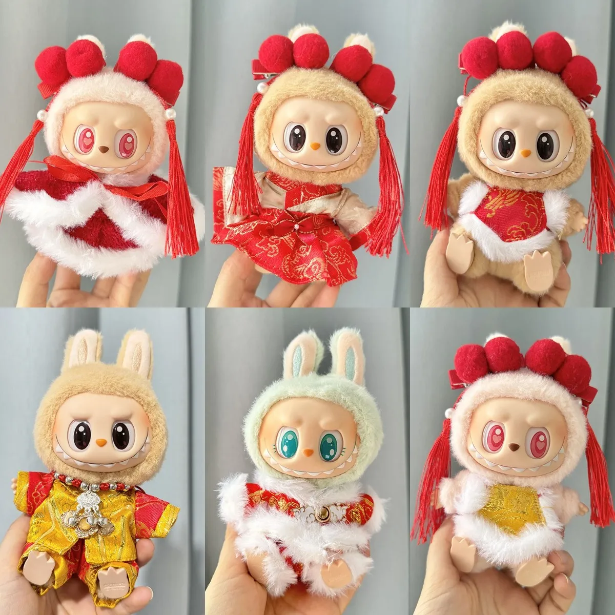 Boneka idola Labubu II 17cm, aksesori pakaian boneka mewah Mini lucu untuk pakaian Korea Kpop Exo hadiah DIY