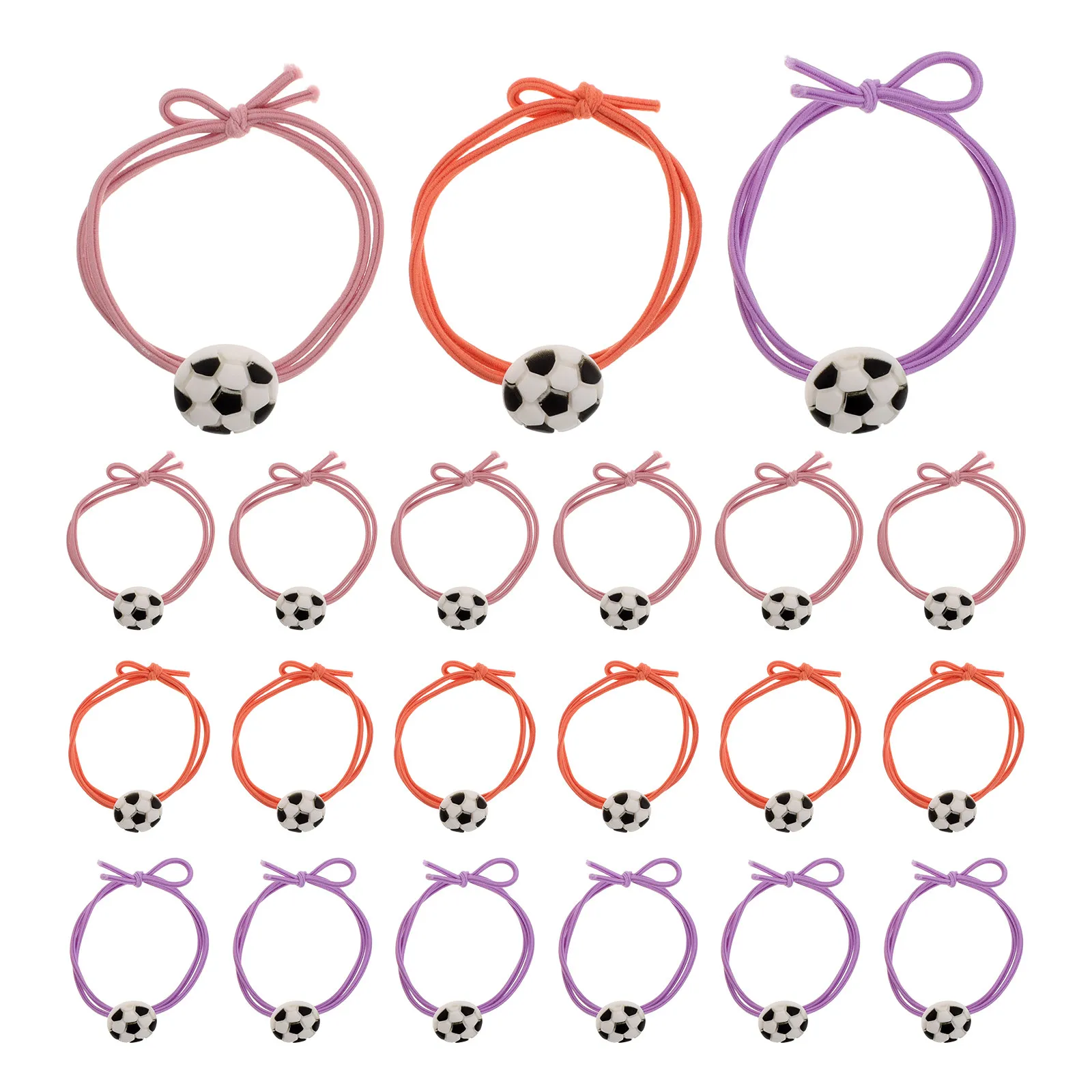 

30Pcs Soccer Hair Ties Cheerleading Elastic Bands Sports Ponytail Holders Football Team Goodies Party Favors Girls Soccer