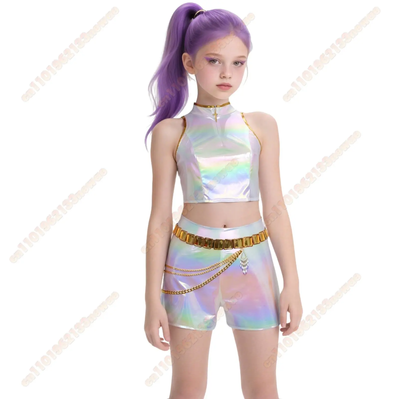 Huntrix Rumi Mira Zoey Cosplay Costume Wig Stage Uniform Top Skirt KPOP Superstar Demon Hunters Kids Women Set Halloween