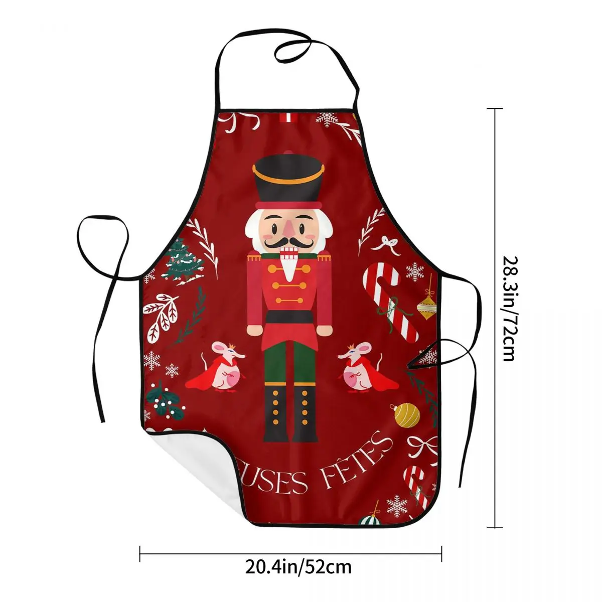 Merry Christmas Nutcracker Aprons Chef Cooking Tablier Sleeveless Bib Kitchen Cleaning Pinafore for Women Men Gardening