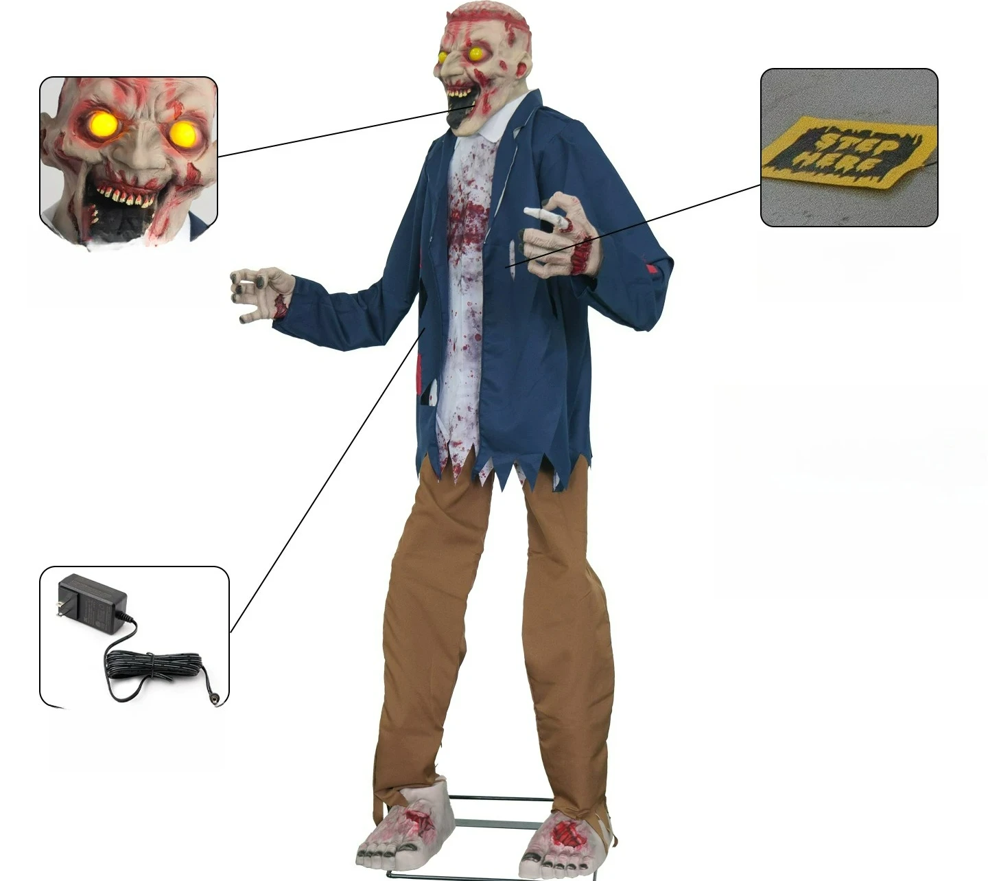 Factory Direct 2026 Cross-border Halloween Electric Machinery Zombie Return Ornament Haunted House Secret Room Induction
