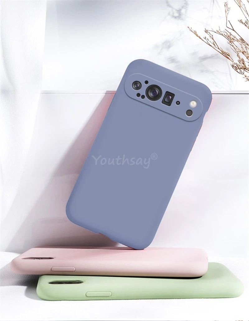 For Google Pixel 9 Pro Case Liquid Silicone Cover Pixel 9 Pro Cover TPU Soft Rubber Protector Phone Case Pixel 9 Pro XL Cover