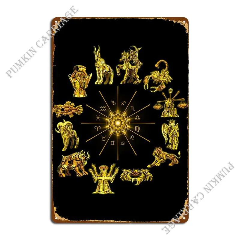 Saint Seiya Zodiac Gold Metal Signs Create Pub Designing Kitchen Tin Sign Poster