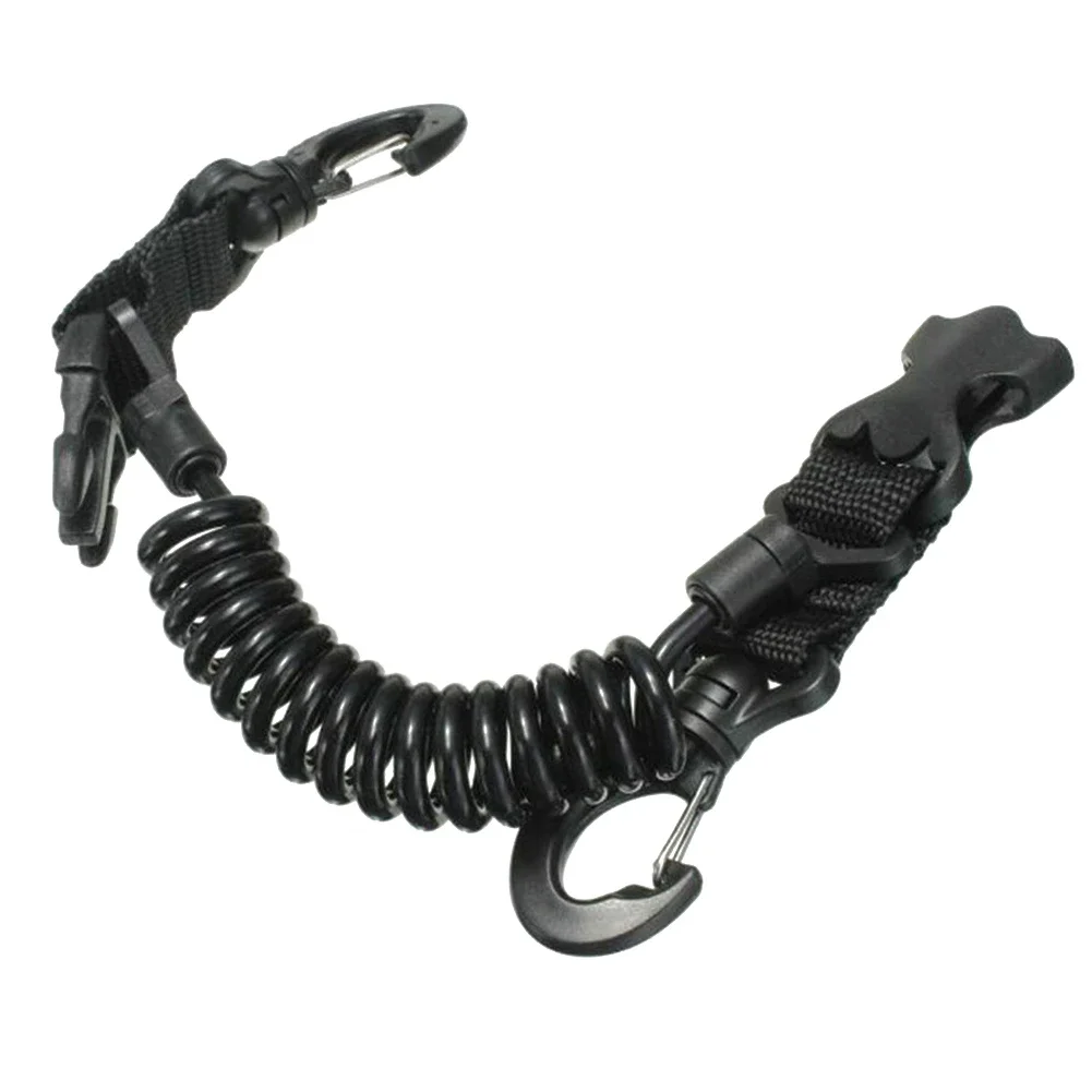 Scuba Diving Lanyard Diving Camera Safety Anti Lost Coil Rope Buckle Clip Hook Anti Fall Rope for Underwater Camera Accessories