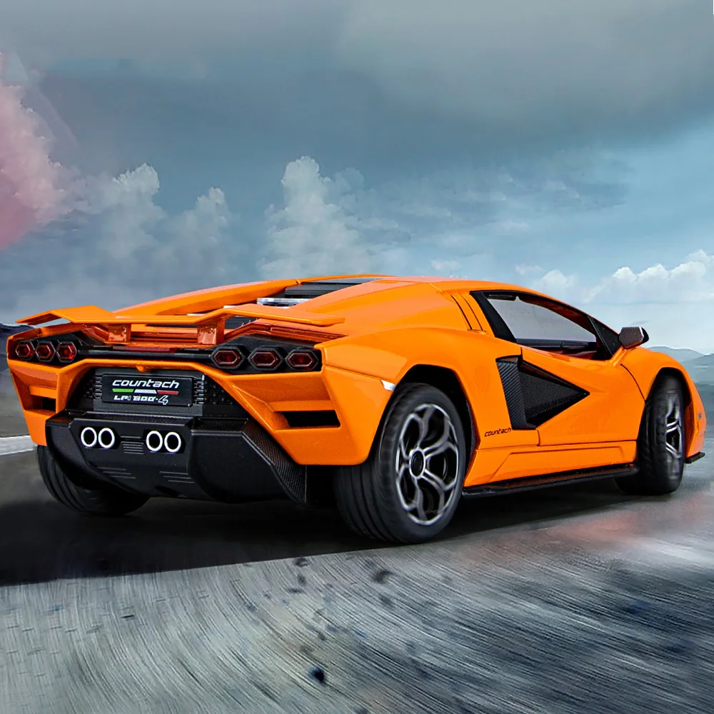 1:24 合金 LPI 800-4 モデル、クールなサウンドとライト、絶妙なデスクトップ装飾品、カーモデル愛好家のための最高のコレクション