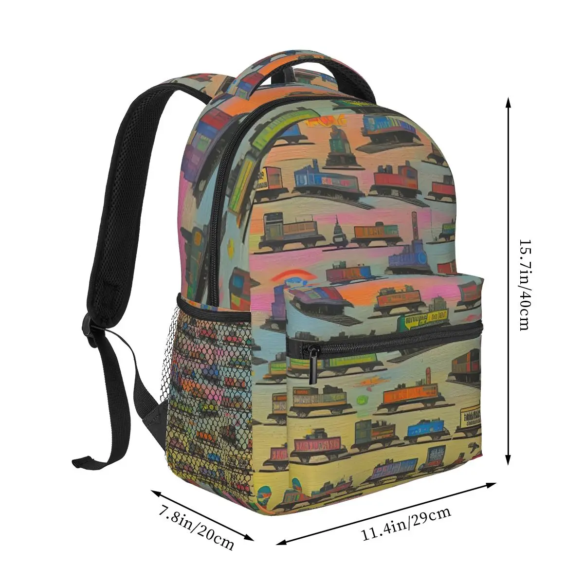Cartoon Train Models Display Backpack Hot Sale Daypack Large Capacity Boys Girls BookBag School Bag Shoulder Bags for Men Women