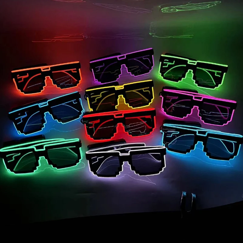 Halloween Glowing Glasses LED Glowing Toys Novelty Funny Glitter Sunglasses Toys Bar Music Festival Atmosphere Booster Props