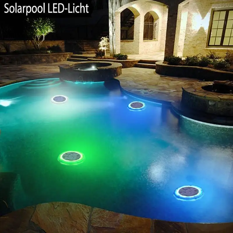 Solar Floating Pool Light atualizado impermeável piscina lâmpada exterior decorativa luz azul LED flutuante jardim piscina luz