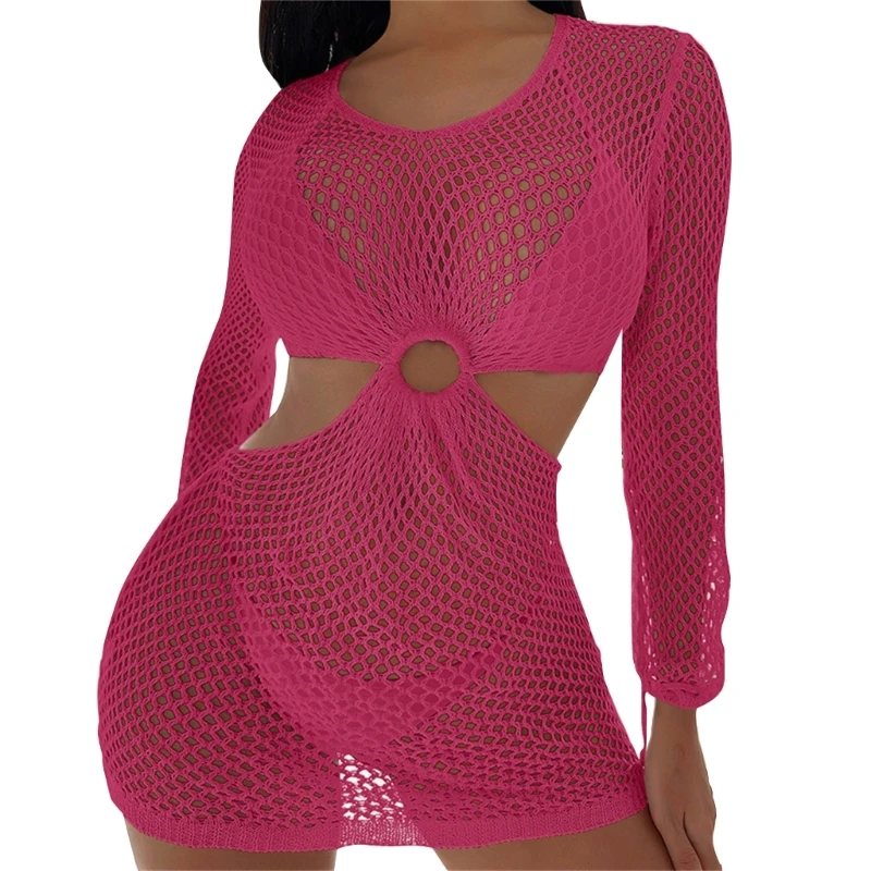 Womens Sexy Hollow out Swimsuit Cover Up Crocheted Beach-Dress Bikinis Cover Up Dropshipping