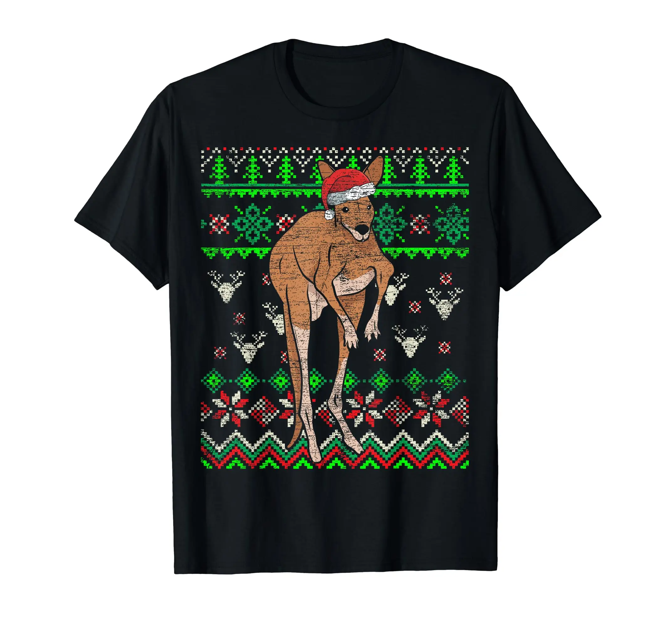 Ugly Christmas Kangaroo T-Shirt Holiday Costume Tees Classic Logo T Shirt and Stickers, Unisex Adult T Shirt Collection