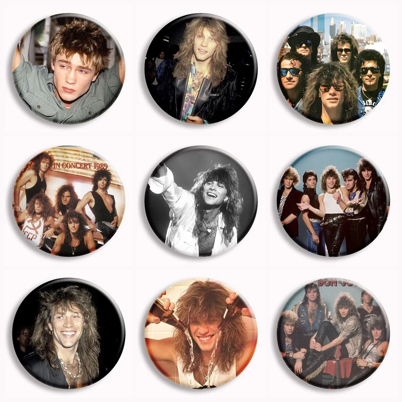 Clássico b-bons j-jovi rock band botão macio pino banda de música do vintage broches estéticos crachá saco decoração acessórios fãs coletar