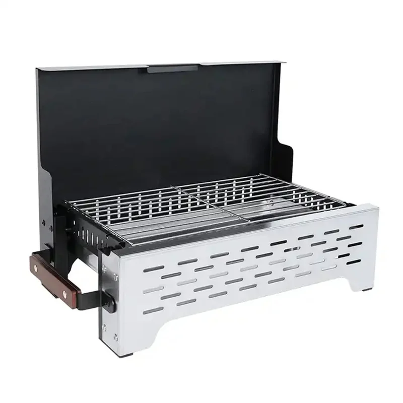 HOMFUL Wholesale Outdoor Portable Folding Table BBQ Grill Camping Garden Barbecue For 4-8 People