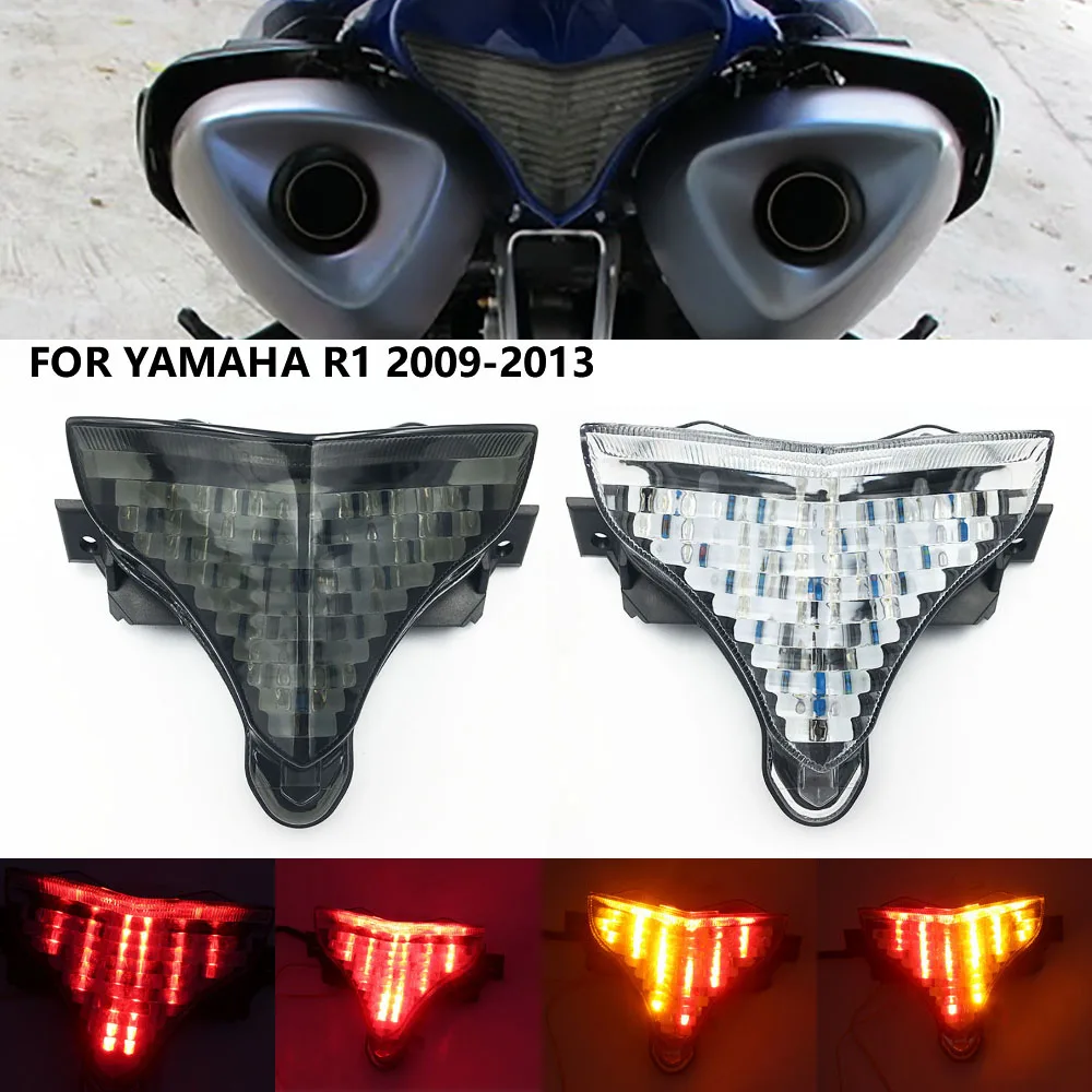 For Yamaha YZF R1 2009 2010 2011 2012 2013 2014 Rear Tail Light Brake Turn Signals Integrated LED Light