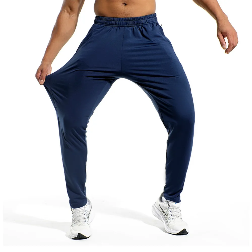 

Мужские быстросохнущие брюки для бега, дышащие, эластичные, с карманами на молнии, для тренировок и пробежек