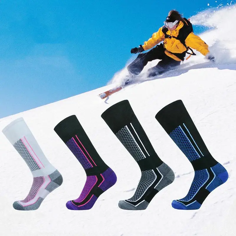 

Fashion Wool Ski Socks Winter Sports Snowboard Cycling Hiking Skiing Stockings Men Women Knee High Thermal Sock