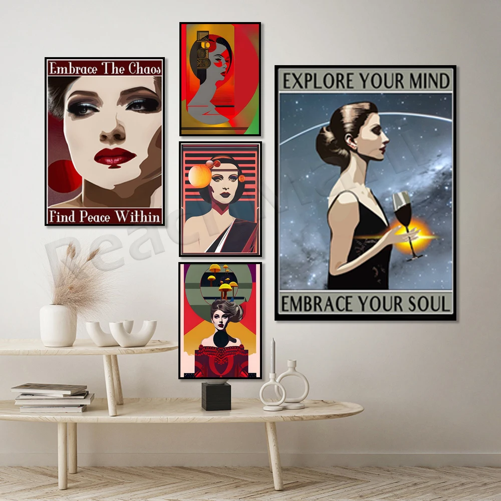 Vent your mind, embrace your soul, Goddess Goddess print, modern wall art vintage poster for office home decor gifts