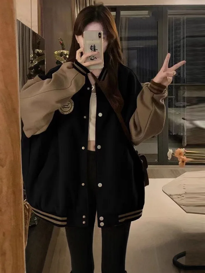 

Бейсбольные куртки серого цвета с белыми рукавами женские весенне-осенние университетские шерпы спортивные мягкие ветрозащитные элегантные высококачественные прочные