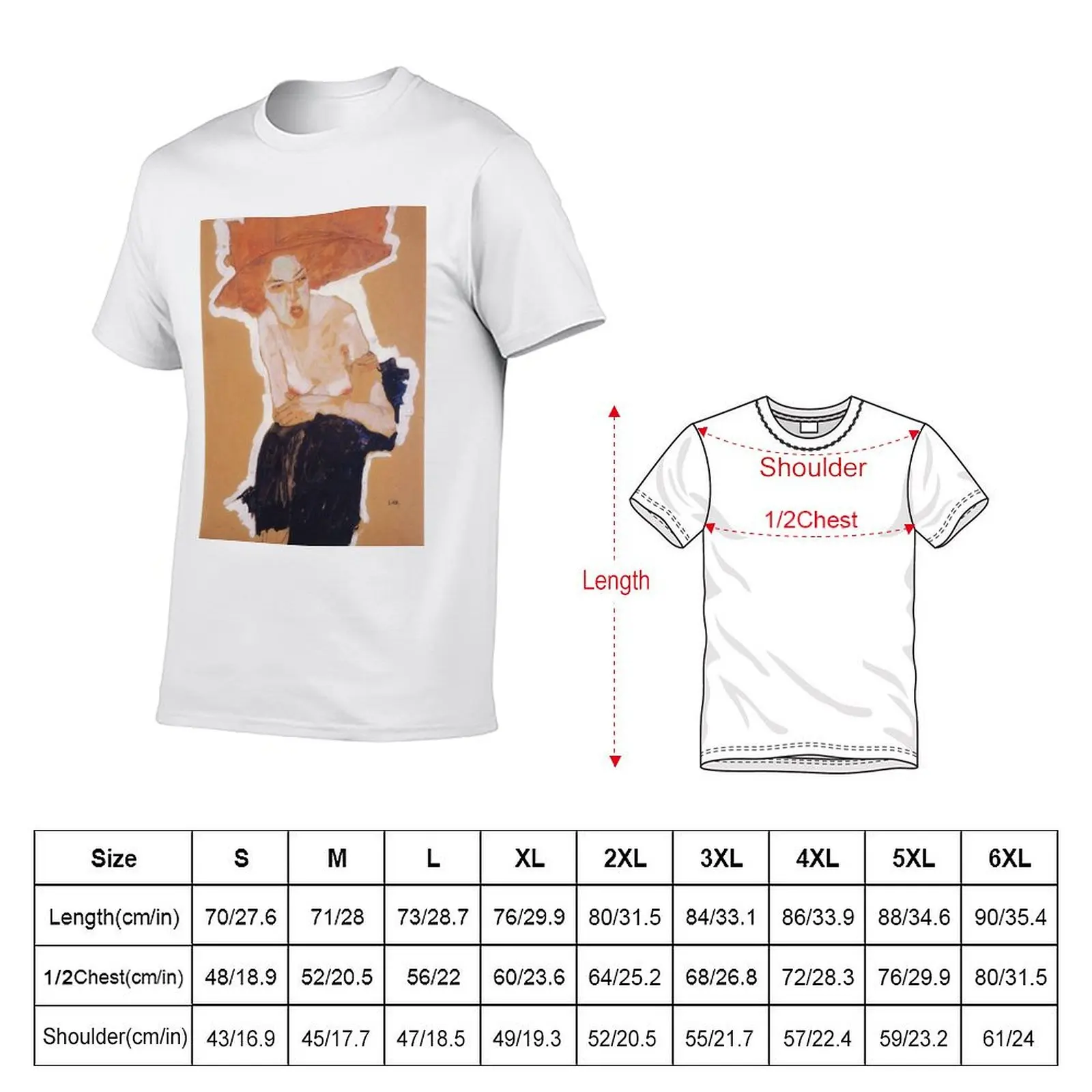 Egon Schiele - The Scornful Woman 1910 T-Shirt anime tshirt funny t shirts cotton T-Shirt