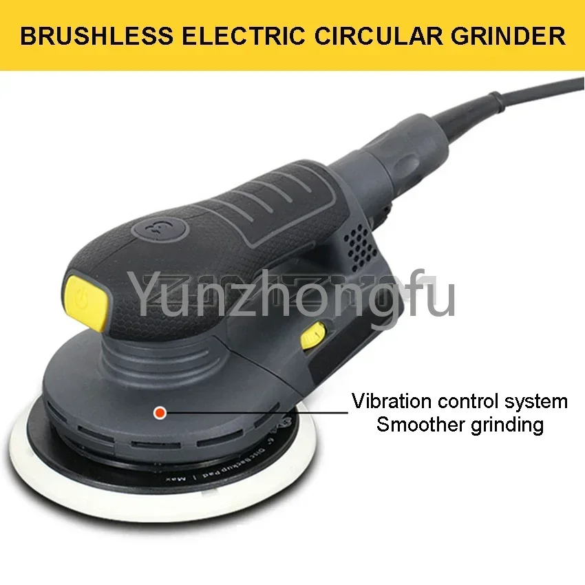 Woodworking Polisher 6 Inch Electric Circular Sander Machine Variable Speed Sanding Tools with Hybrid Dust Canister Electric