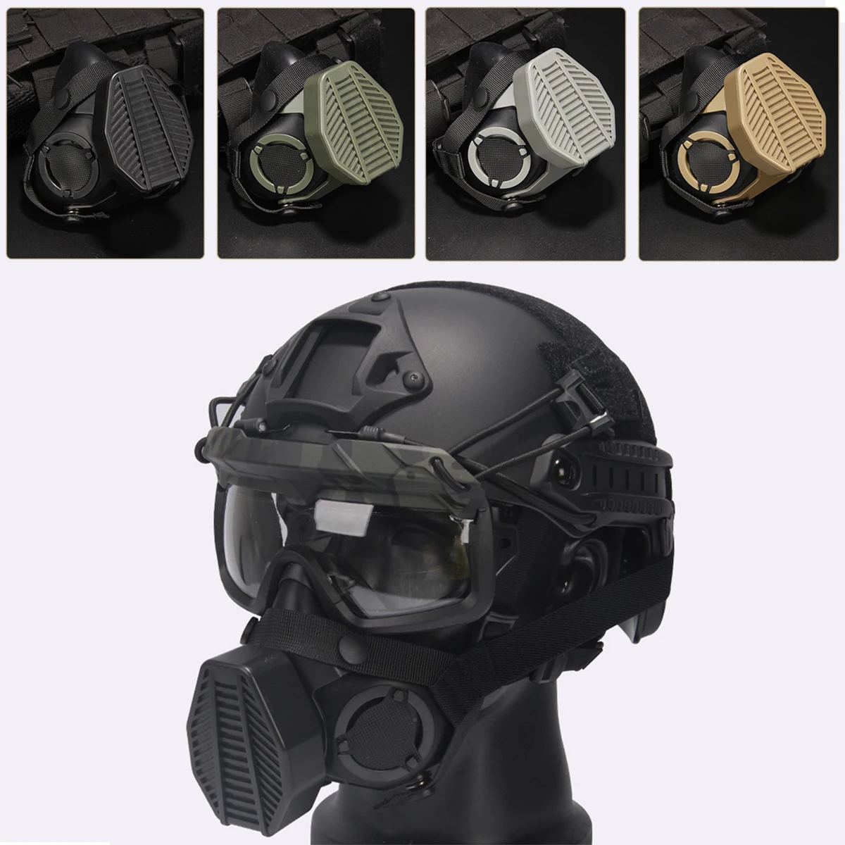 CS War Game Half Face Mask Anti-dust Half Face Respirator Suitable For Airgun Paintball Shooting Hunting Role Playing，Etc.