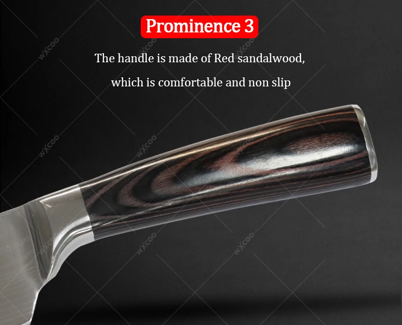 Damascus Laser Pattern Kitchen Knives Set Stainless Steel Japanese Knife Santoku Knife Colored Wooden Handle Chef Knife