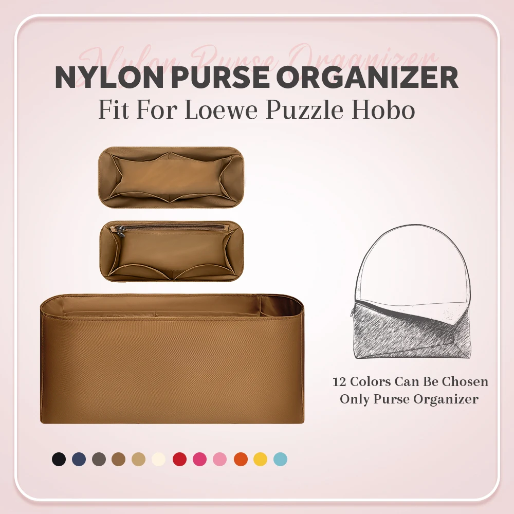 

Nylon Purse Organizer Insert, Inside Storage Bag Organizer Insert Fit for Loewe Puzzle Hobo Bag Cosmetics Inner Liner Bag In Bag