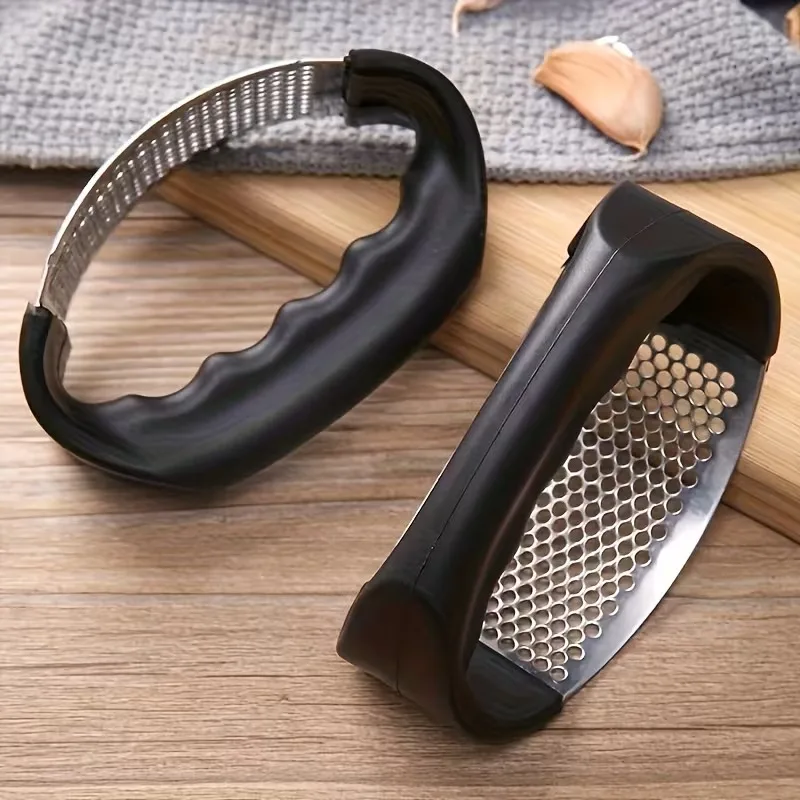 Stainless Steel Manual Garlic Mincer, Multi-functional Kitchen Tool, Crushes Garlic without Electricity, Durable