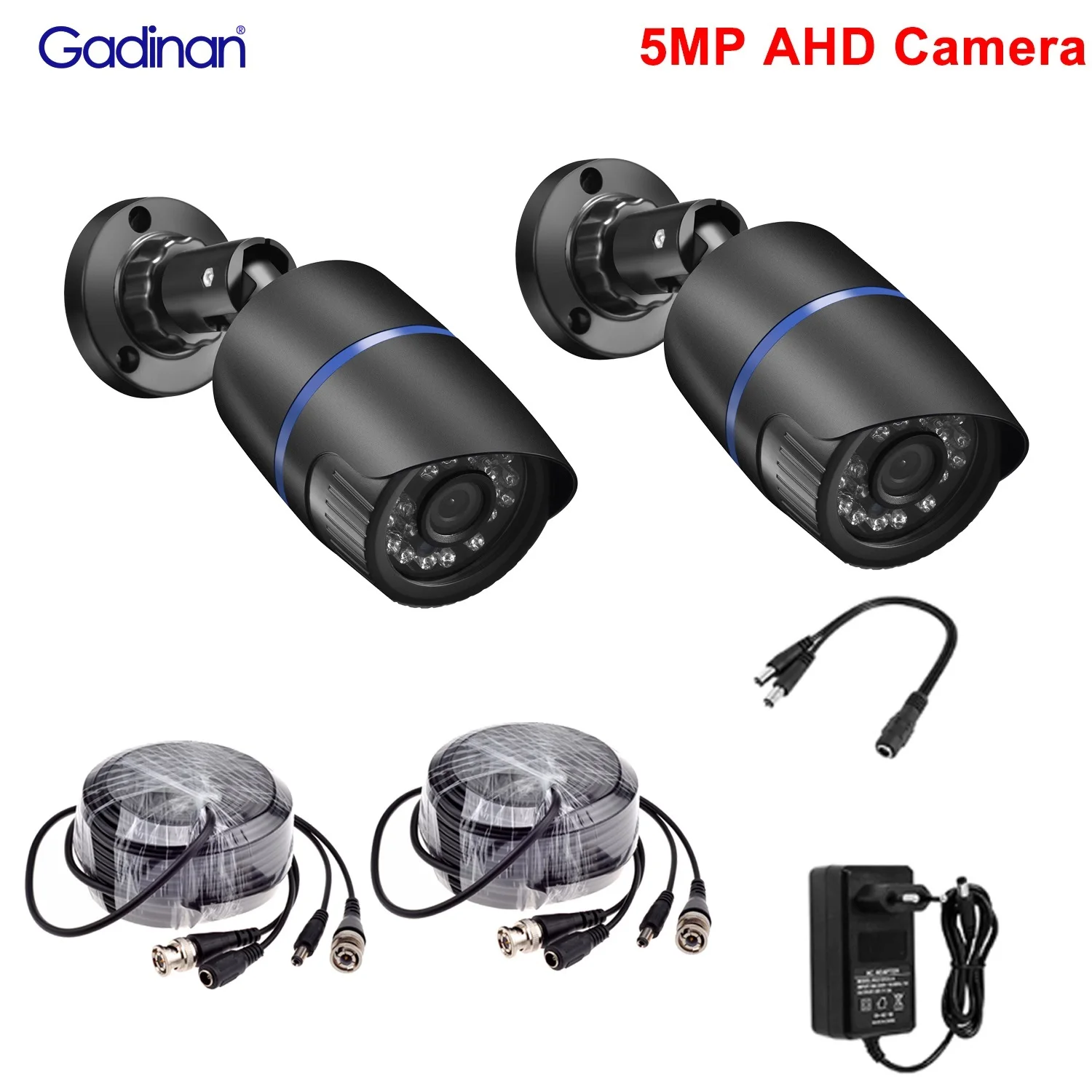 

Gadinan 2PCS 2MP（1080P ）/5MP AHD Bullet Outdoor CCTV Video Camera Explosion-Proof IR Night Vision Security Camera