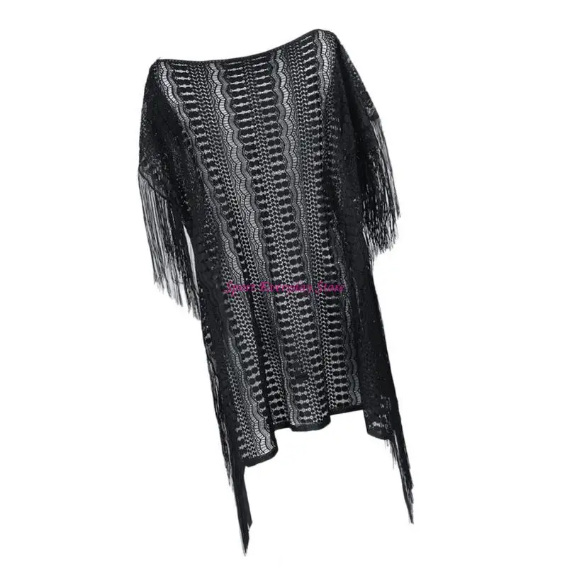 Vestido praia women hollow out praia encobrimento roupas banho sólidas com tassels maiôs maiôs para a praia jome