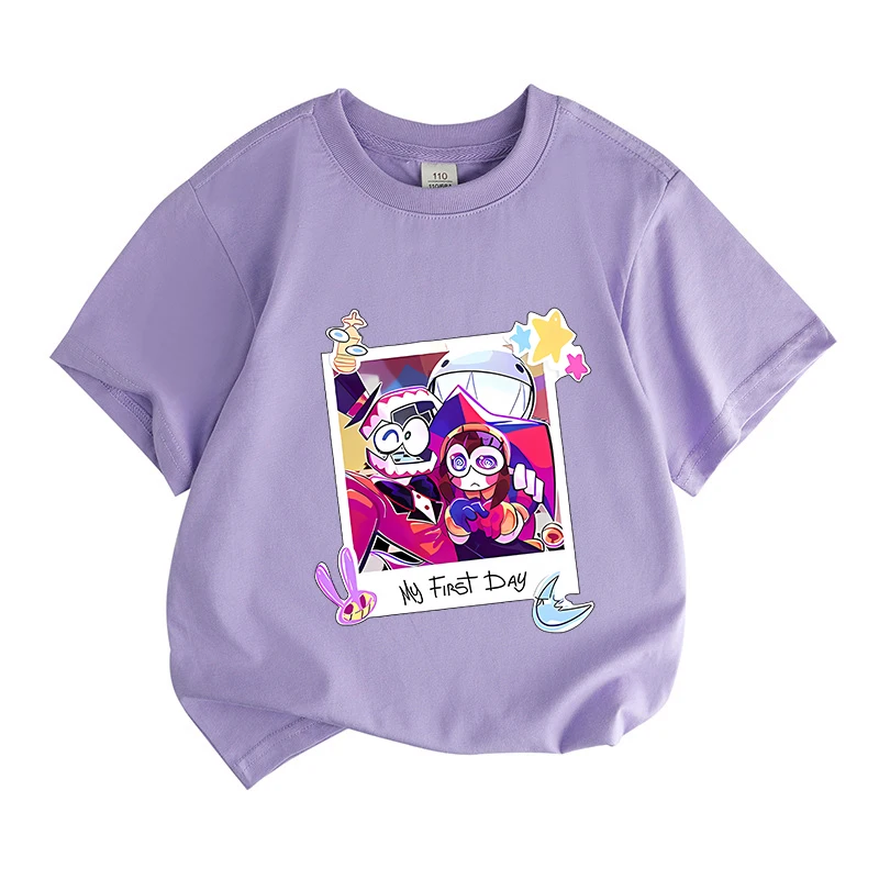 Cute Amazing Digital Circused T-shirt Fashion Sportwear Casual Tops Short Sleeve Summer Clothing Boys Girls Birthday Tees Gifts
