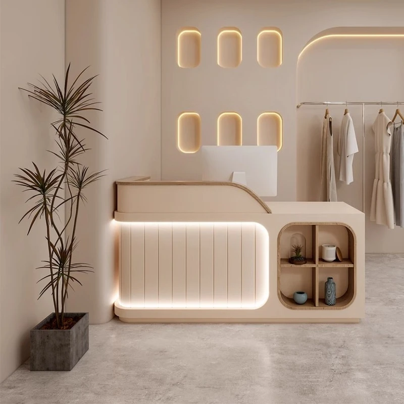Fashion Creativity reception counter Storage file company reception stand LED lights high-end empfang theke office furniture