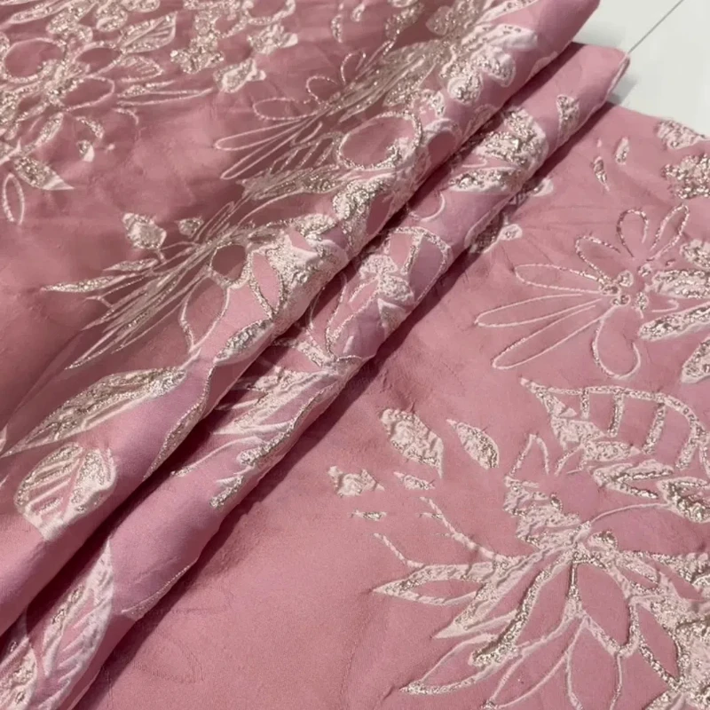 New Chinese Style Gold Wire Three-dimensional Relief Flower Color Woven Jacquard Fabric Woven Brocade Qipao Fashion Fabric